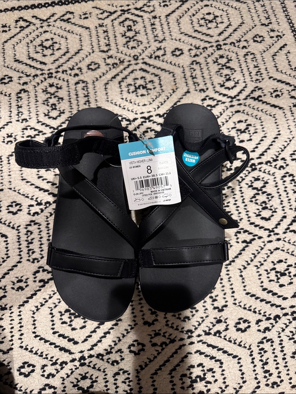 Reef Black Velcro Sport Sandals